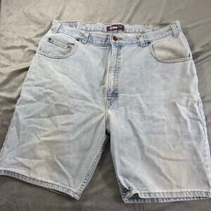 Men's Vintage Jorts Denim Shorts Distressed 38 Light Wash Jean Shorts